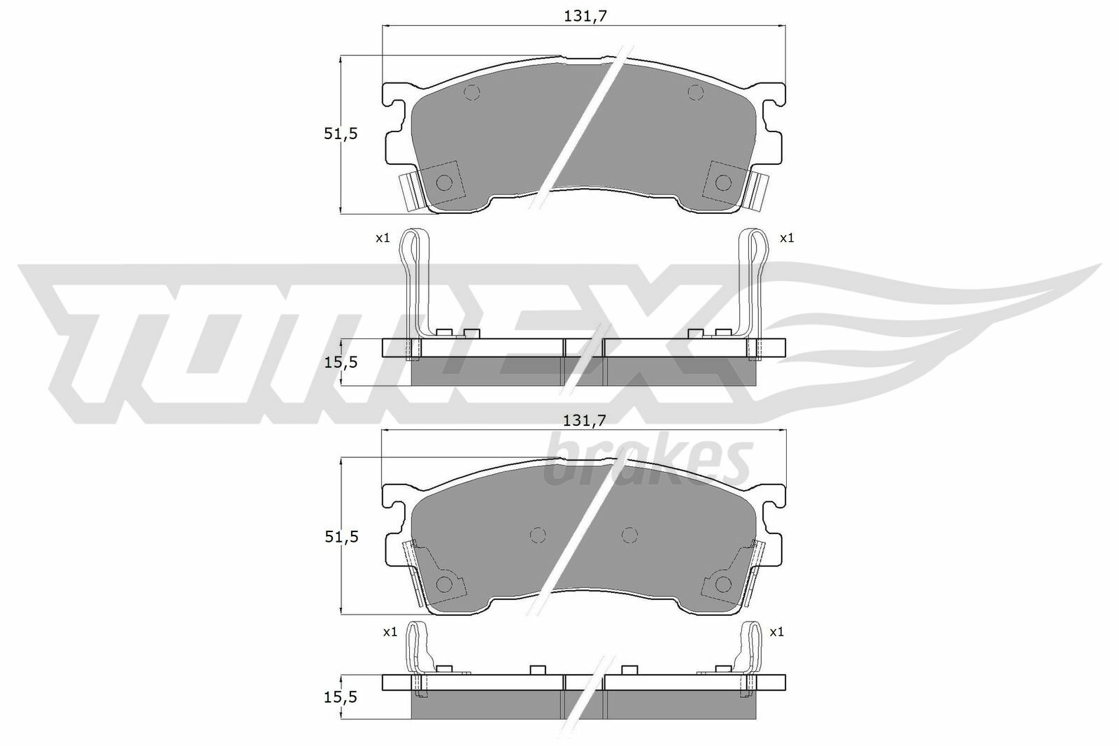 Sada brzdových platničiek kotúčovej brzdy TOMEX Brakes